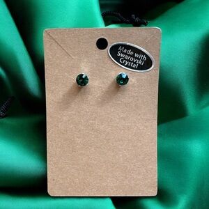 Swarovski Emerald Green Crystal Earrings